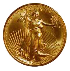 Gold bullion coin example - 1oz American Eagle gold coin