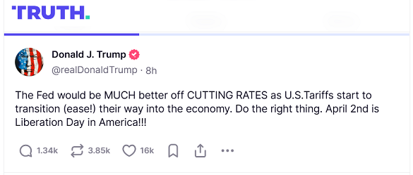 'Truth' tweeted by Trump after Wednesday's Fed statement 'Truth' tweeted by Trump after Wednesday's Fed statement