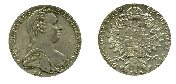 18th century trade coin, the Maria Theresa thaler 