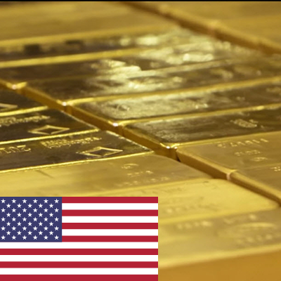 Gold bars stored in an LBMA approved vault in New York