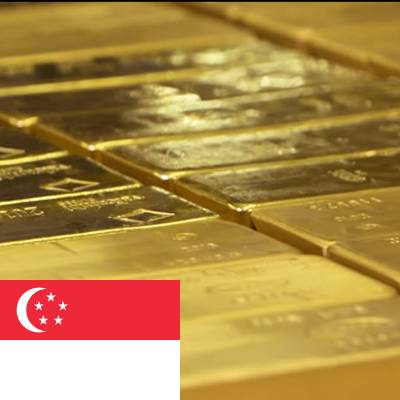 Gold bars stored in an LBMA approved vault in Singapore